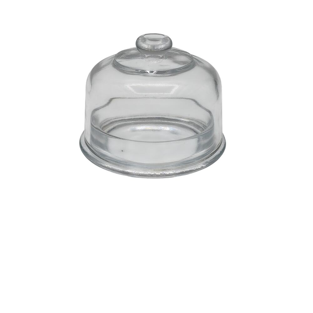 Vintage Clear Glass Small Cheese/Pate Serving Dish With Dome Cloche Lid - Picture 6 of 12